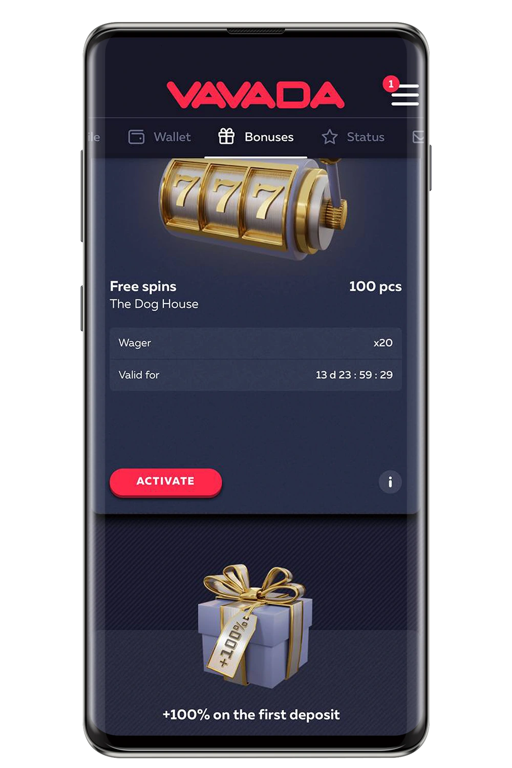 Vavada Casino – zrzut ekranu oferty gier